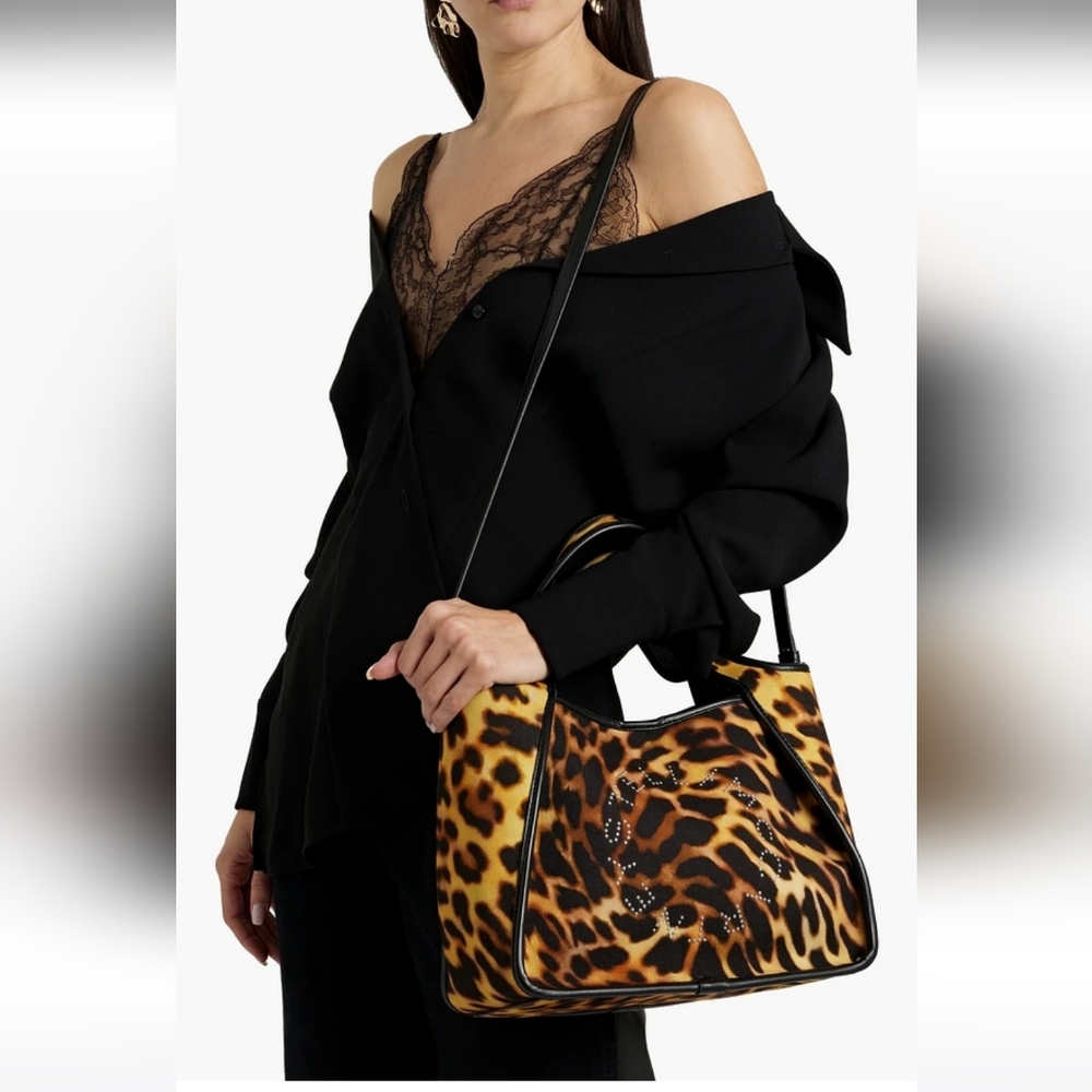 Stella McCartney Leopard Print Tote with Black Pouch - Picture 2 of 15